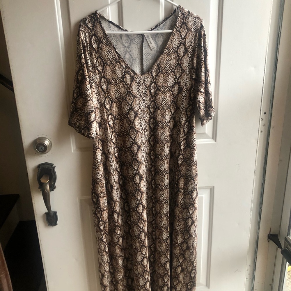 Snake print maxi dress